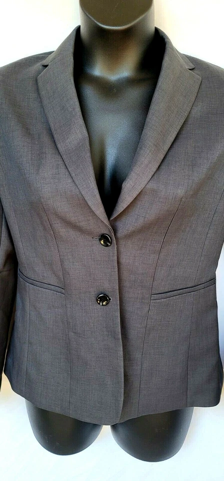 Edwards Signature Blazer Womens Sz 10T Charcoal Gray Uniform Business New - Image 3 of 4