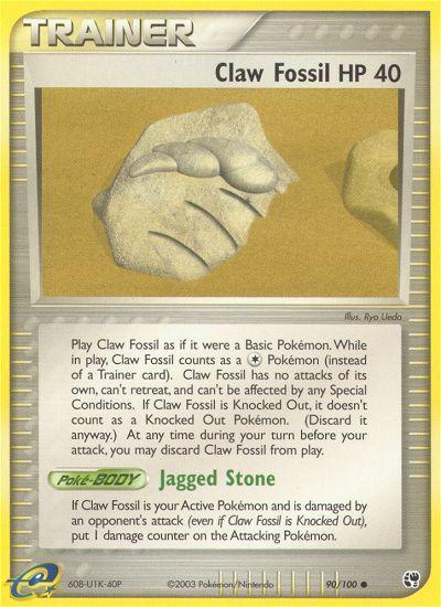 Pokemon Claw Fossil (90/100) Sandstorm LP