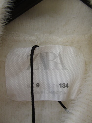 Zara Sweater Girls 9 White Fuzzy Fleece Pullover Turtleneck Soft Preppy Youth - Picture 8 of 10