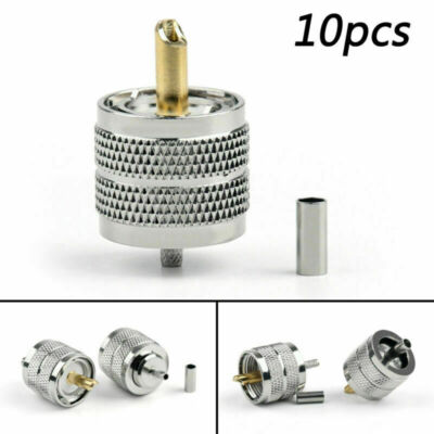 10Stk UHF Stecker Männlich Pl259 Crimp Verbinder Für RG316 RG174 RG178 LMR100 AH