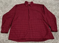 Men  s Size Large Pierre Cardin Red Plaid Button Down Dress Shirt