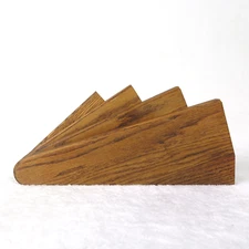 Solid Oak Knife Holder Narrow Staggered Tiered Design Vintage Unbranded
