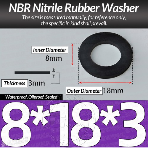 FORM A FLAT BLACK THICK NBR RUBBER WASHERS - M2 M3 M4 M5 M6 M8 M10 M12 TO M36 - Picture 118 of 262
