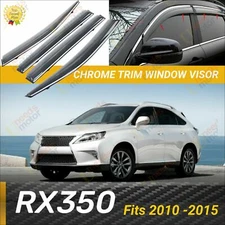 Fits LEXUS RX350 2010-2015 Chrome Trim Window Vent Visor Wind Guard Deflector