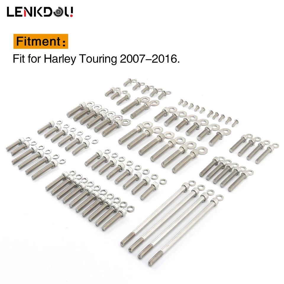 Stainless Engine Screw Bolt Kit Set For Harley Touring Street Glide Road King FL - Image 4 of 4