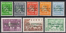 East Karelia Wartime Green Complete Overprint Mint MNH Stamp Set 1941 Finland