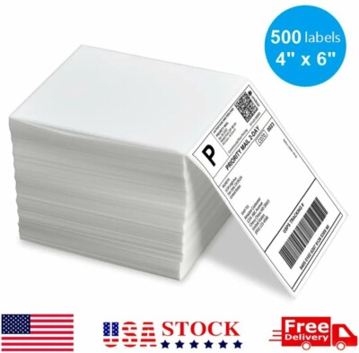 500-Count 4x6 Fanfold Direct Thermal Shipping Labels – For Zebra, Rollo, And More