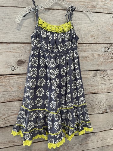 Cupcakes & Pastries Blue/White/Yellow Sundress Lined 100% Cotton EUC Girl's 7 - Picture 2 of 8