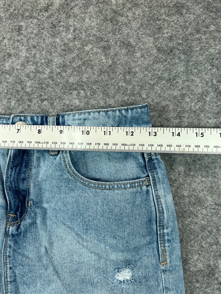 Falda vaquera GAP preadolescente adolescente niñas 12 azul cintura ajustada desgastada dobladillo crudo bolsillos Foto 2 de 4
