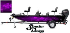 Crappie Fishing Fish Boat Bass Wrap Graphic Purple Black Vinyl Decal Skeletons