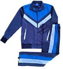 Men's Tracksuits Warm Full Zip Sports 2 tone Track Jacket & Track pants