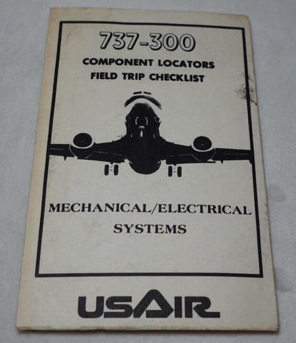 USAir 737-300 Mechanical Electrical Systems Component Locators 1980s Booklet