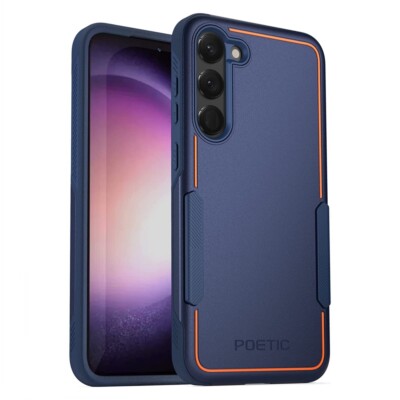 For Samsung Galaxy S23 Plus Case Poetic Dual Layer Tough Rugged Cover Navy Blue