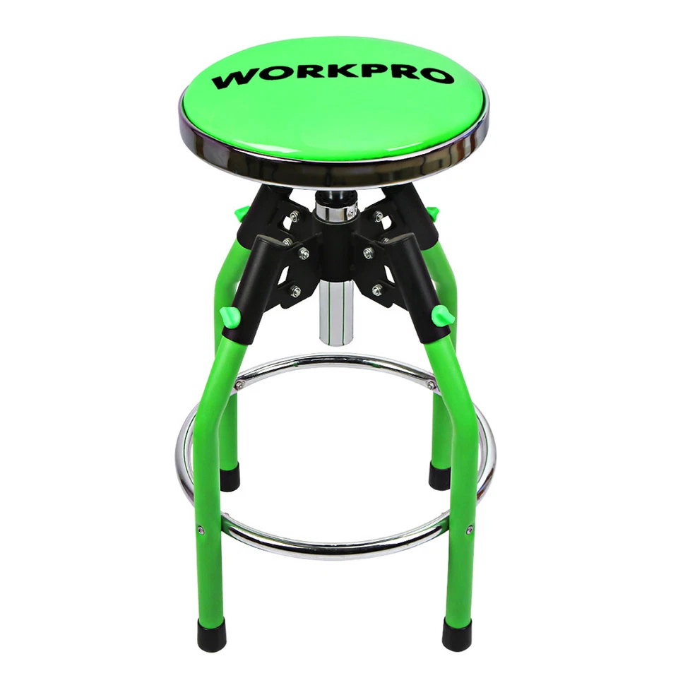 WORKPRO Adjustable Hydraulic Shop Stool Garage Bar Stool HeavyDuty 330Pounds Max - Image 2 of 4