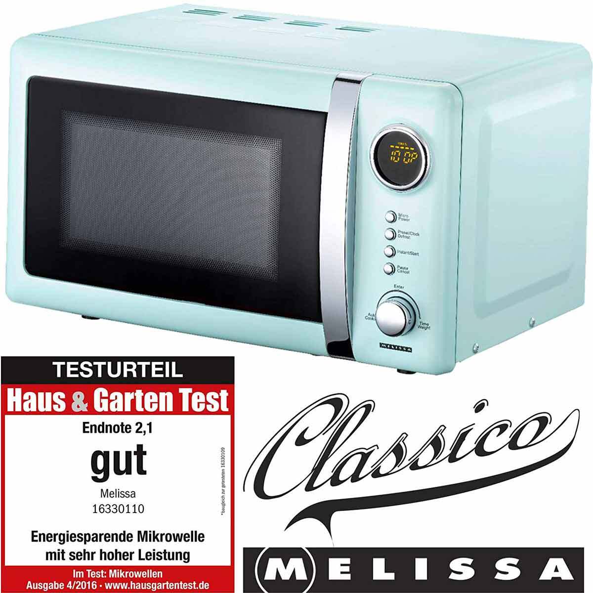 Classico Mikrowelle Retro Design Melissa 16330110 blau 20 Liter Mikrowellenherd