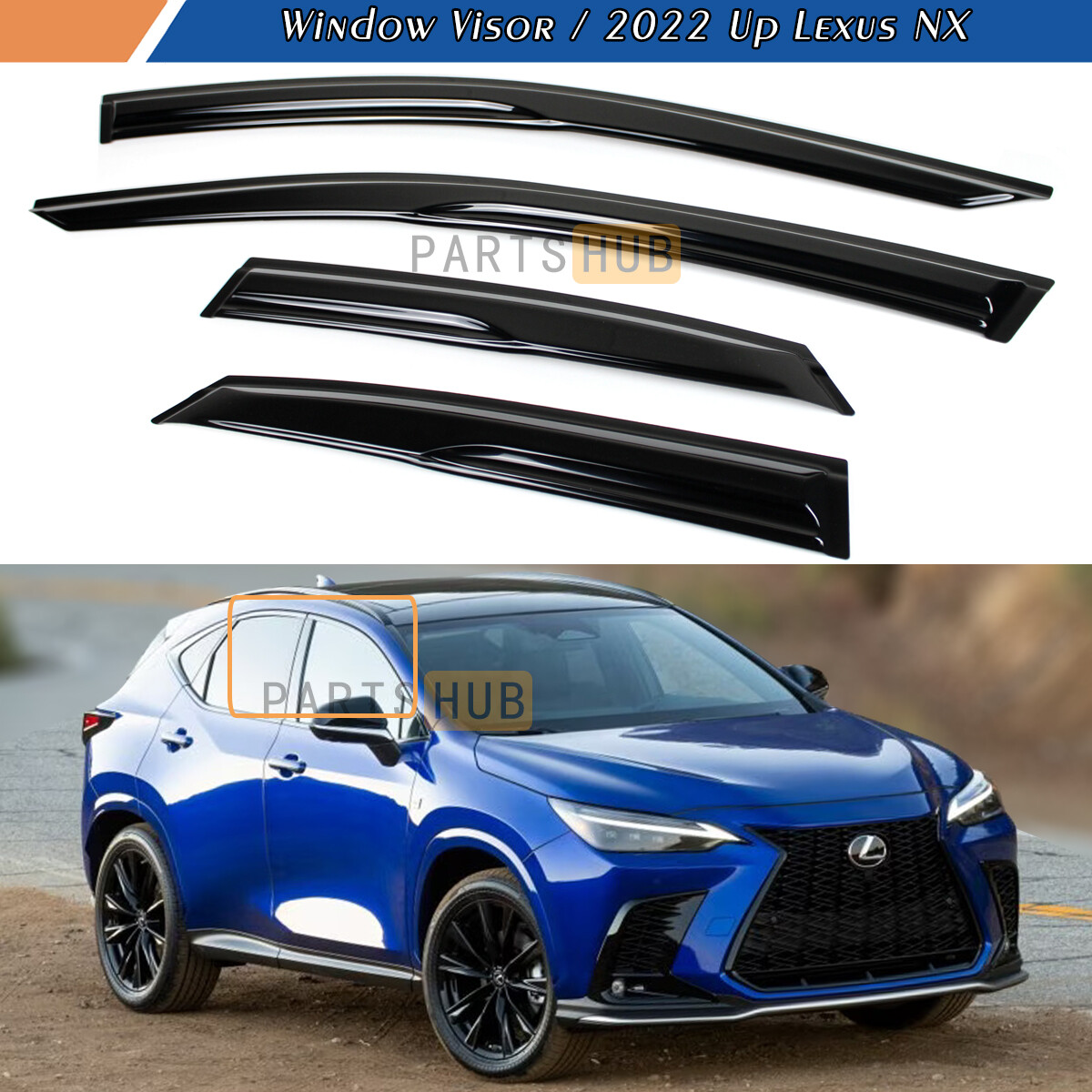 For 2022-2025 Lexus NX350 NX300h JDM Wavy Mugen Style Window