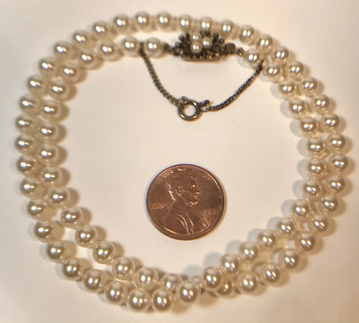 Metall pearl best sale necklace