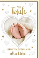 Taufe GrußKarte Mit Umschlag BabyfüSschen Im Herz