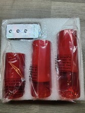 3 pcs Red Flameless LED Pillar Candles w/ Remote Control 4",5",6" X 1" Diameter