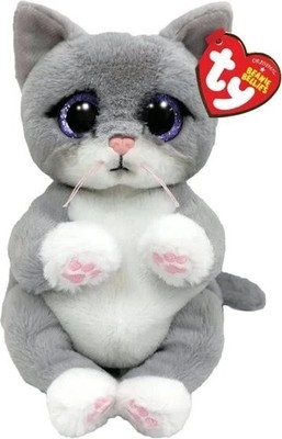 NEU MIT ETIKETT - TY BEANIE BELLIES COLLECTION - 6'' 15CM MORGAN - GRAU & WEISSE KATZE