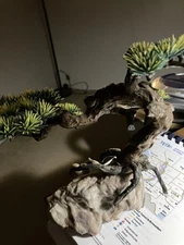 Vintage 1960s Artificial Faux Bonsai Tree on Plastic Resin Rock - Unique Decor