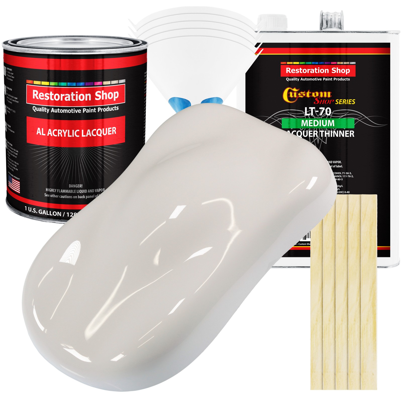Oxford White Acrylic Lacquer Gallon Auto Paint Kit with Medium Thinner  