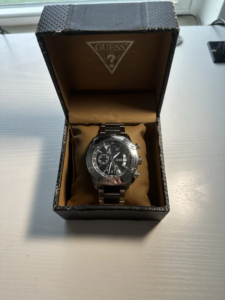 GUESS Men's Vintage Stainless Steel Watch Waterproof 330 Ft Tachymeter Quartz - Image 2 of 4