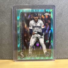 2025 Topps Chrome Update Andres Munoz Teal RayWave Refractor #/250 Mariners