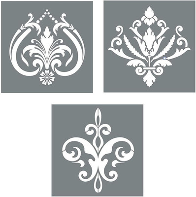 Damask Stencils (3 Designs), Large Fleur De Lis Templates for Painting Floor/Wal