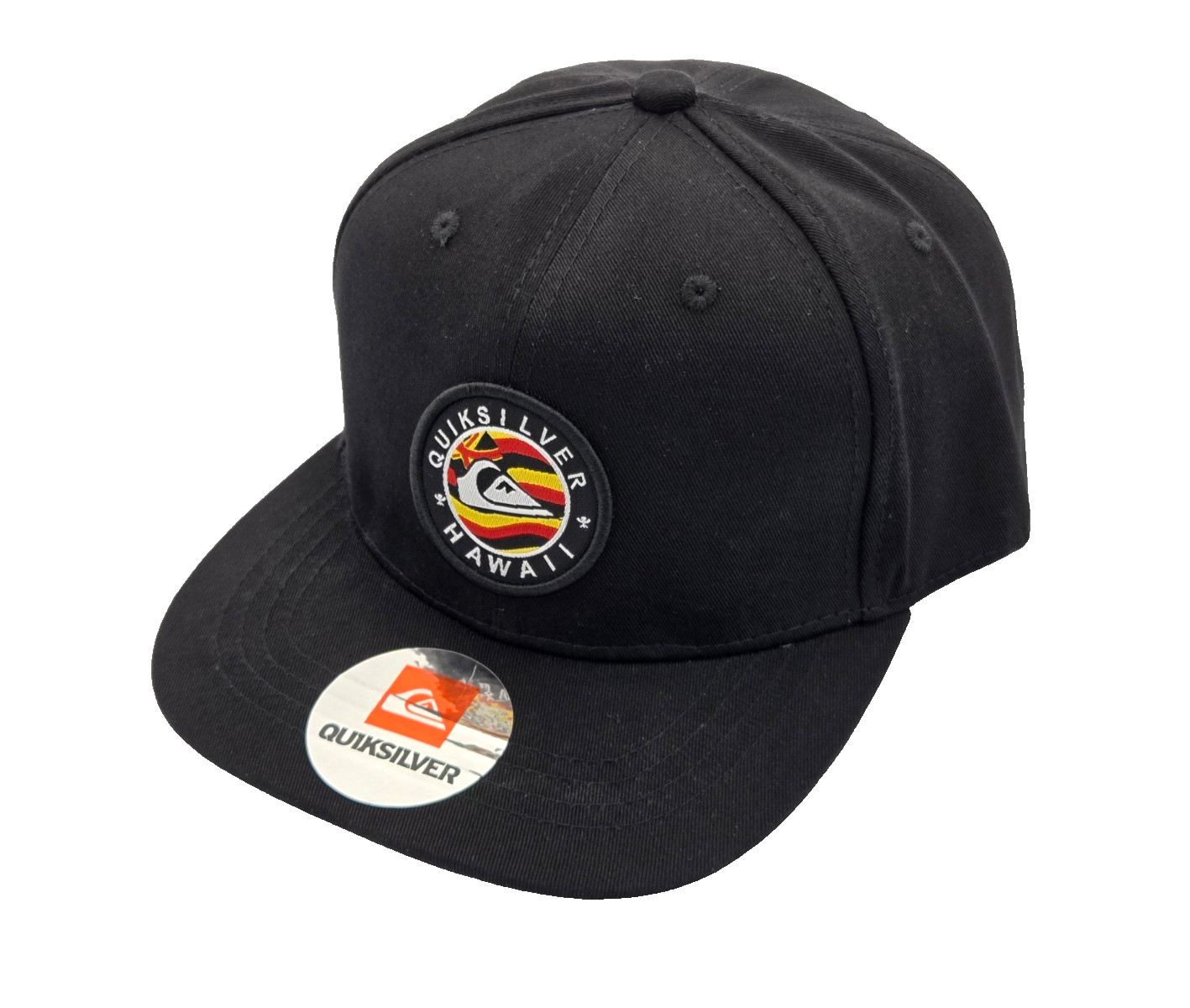 Quiksilver Black Embroidered Quiksilver Hawaii Logo Snapback