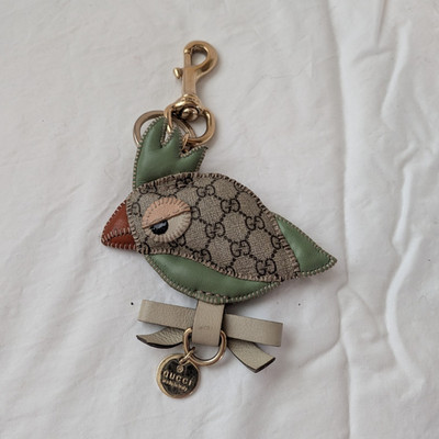 GUCCI Micro GG Papagallo Parrot Charm