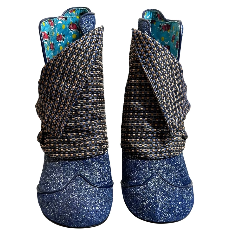Raro Irregular Choice Spatz Attack Botines Azul Salpicaduras Talla 38.5 Botines Foto 3 de 4