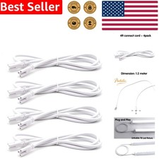 LED Tube Cable 4FT Double-End Linkable Power Cord Wire 4-Pack T5 T8 Fixture Shop