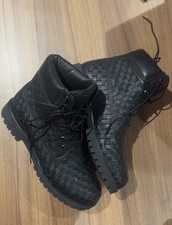 NEW Black Timberland 6” Premium Woven Leather Boots UK 10.5 