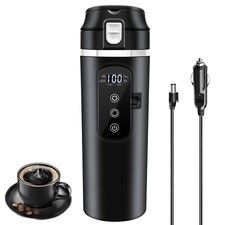 DC 12V/24V Car Travel Electric Kettle, 400ml Car Heating Mug with Anti-Spill ...