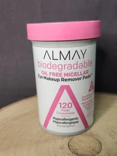 Almay Biodegradable Oil Free Eye Makeup Remover Pads 120 Pads~NEW/SEALED 