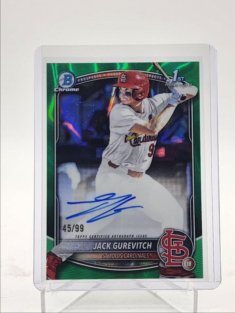 JACK GUREVITCH 2025 BOWMAN CHROME DRAFT 1ST GREEN LAVA AUTO /99 Q2491