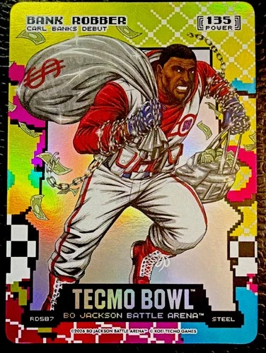 Tecmo Bowl Bo Jackson Battle Arena Bank Robber Carl Banks Steel 80s Rad #R0587