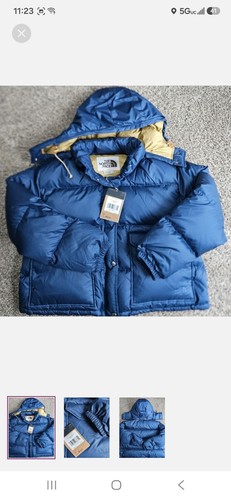 The North Face 600 Down Puffer Jacket women's Blue Hooded Full Zip