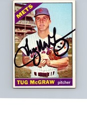 1966 Topps Tug McGraw #348 Auto Autographed Signed New York Mets 1