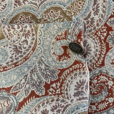 2) Pier 1 Imports Square Pillow Shams Ornate Paisley Medallion Damask Earth-Tone