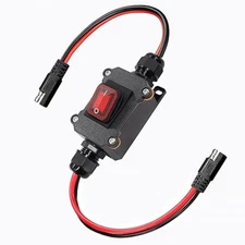 12V Inline Toggle Switch, 12AWG ON/Off Switch SAE Cable with Quick Connect/Disco