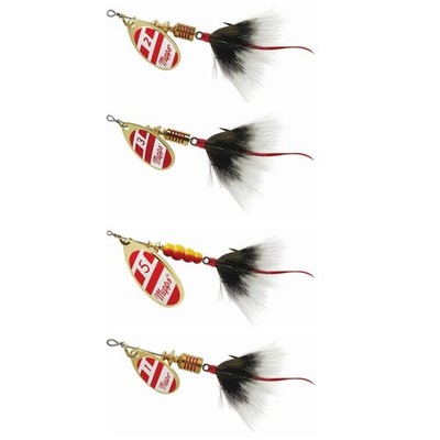Mepps Aglia Dressed Treble Spinnerbait Red-White-Grey