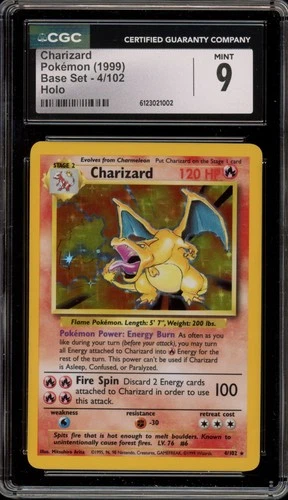 Pokemon Charizard Base Set Unlimited Holo Rare #4 CGC 9 Mint