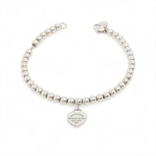 Tiffany Return To Tiffany Mini heart tag beads Bracelet 925 5.5g Silver