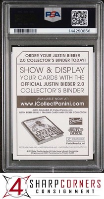 2011 PANINI JUSTIN BIEBER 2.0 STICKERS HAND TO HEART POP 1 PSA 9