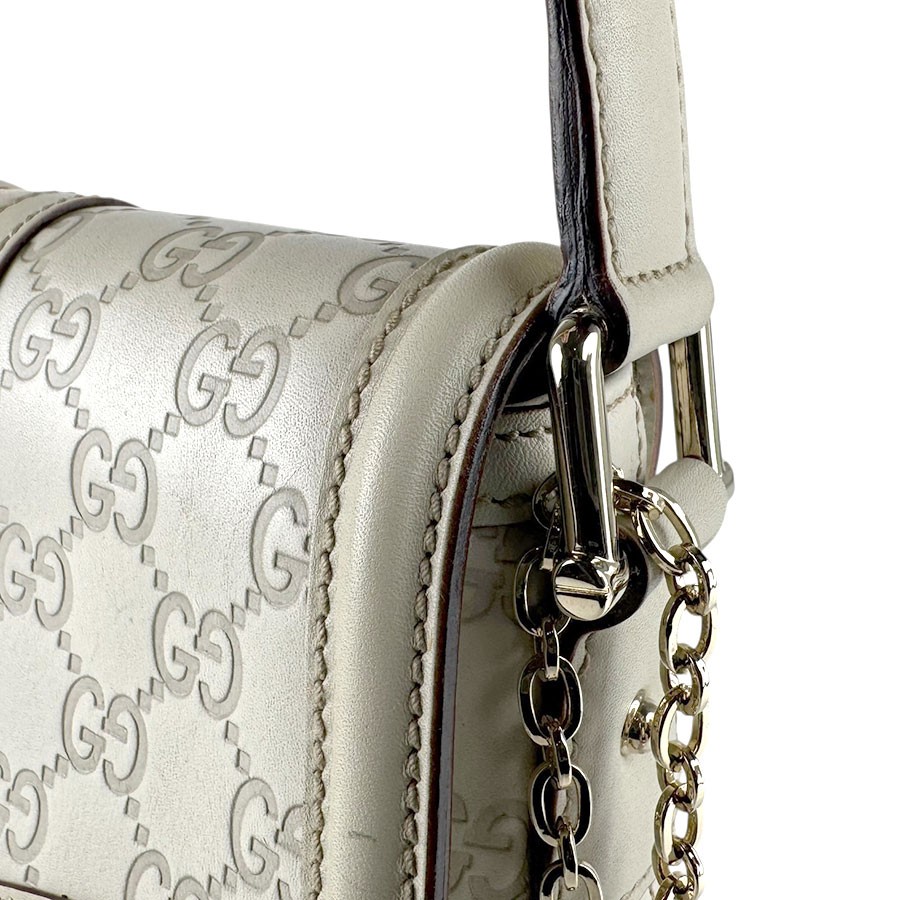 Auth GUCCI Guccissima Shoulder Bag Off White/Pink Beige Leather - z8536 thumbnail 7