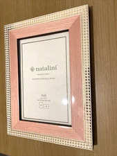 Natalini Photo Frame Handmade Italy Original Pink and Gold Wood 4 x 6”