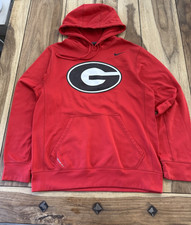 GEORGIA BULLDOGS NIKE THERMA-FIT RED PULLOVER HOODIE MEN SMALL FOOTBALL NCAA