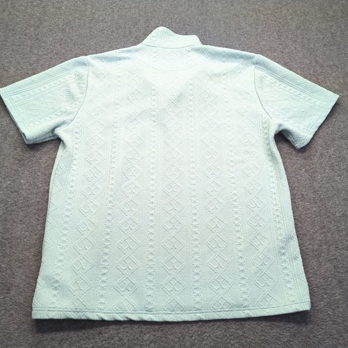 Brave Soul London Shirt Mens Extra Large Teal Polo Argyle Embossed Diamond Knit - Picture 10 of 14